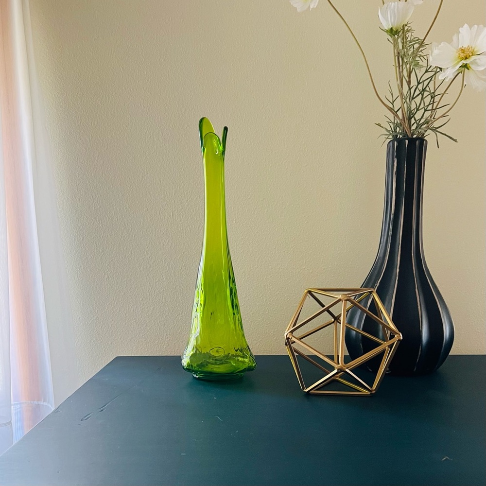 Kanawha Green 13” Swung Vase